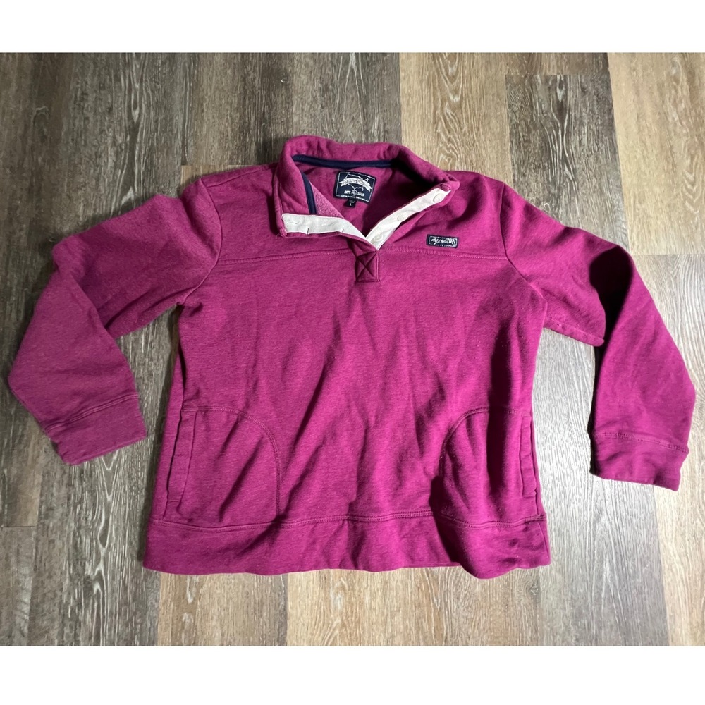 State of Mine Pullover Sweatshirt Women Large Pink Florida Quarter Snap Fleece
